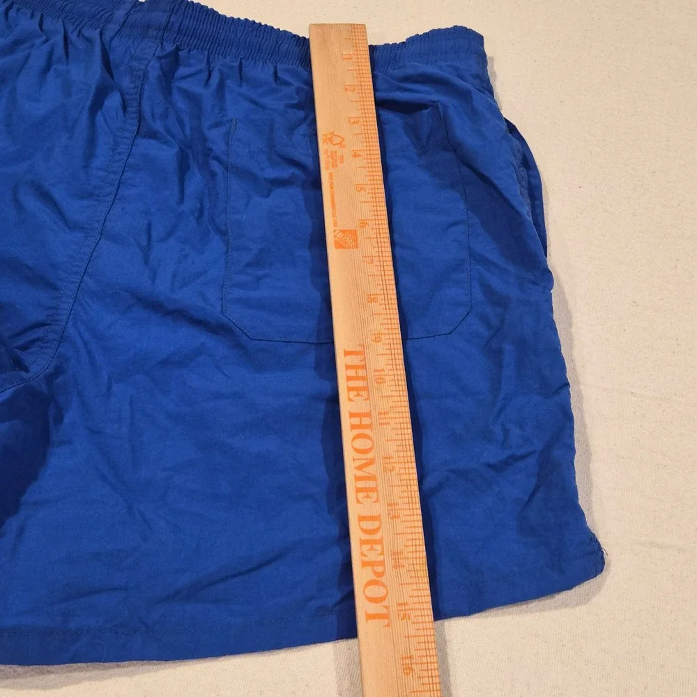 Vintage Cheetah Mervyns Mens Blue Nylon Swim Trunks Shorts Size M Mesh Lining